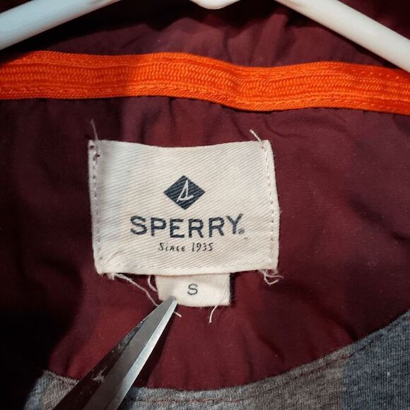 Sperry Vest Womens Small Red Marine Sailing Hideaway Topsider Hooded Full Zipper - Picture 3 of 11